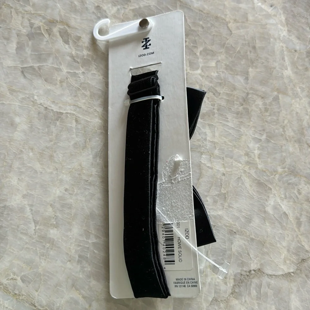 New Boys Bow Tie Izod Black Howe Solid One Size‎